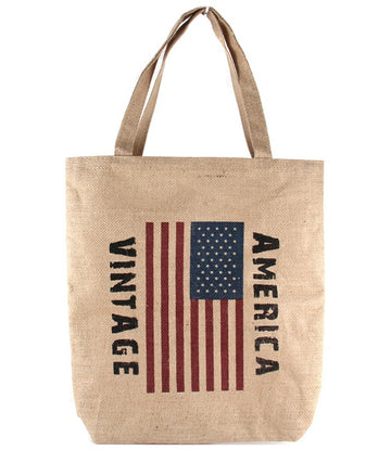 Vintage American Flag Tote