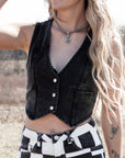 Straight Cropped Denim Vest